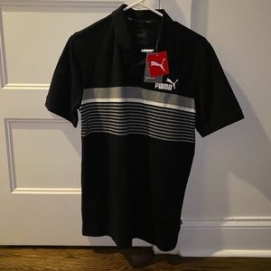 PUMA Essentials Striped Polo - Black - Small